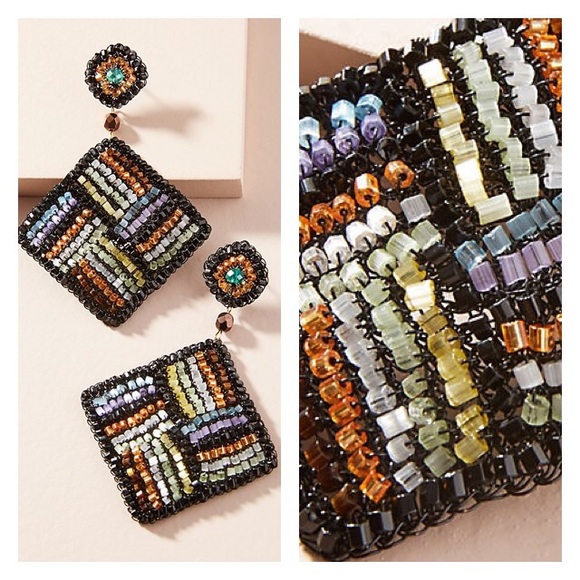 Anthropologie Jewelry - NWT Anthro/Lavish Brazil  Beaded Drop Earrings